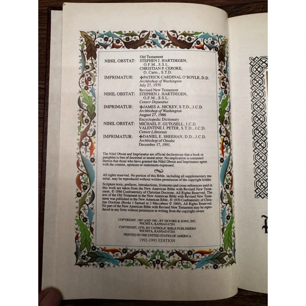 Holy Bible NAB School & Church Edition Catholic Burgundy Red Gold